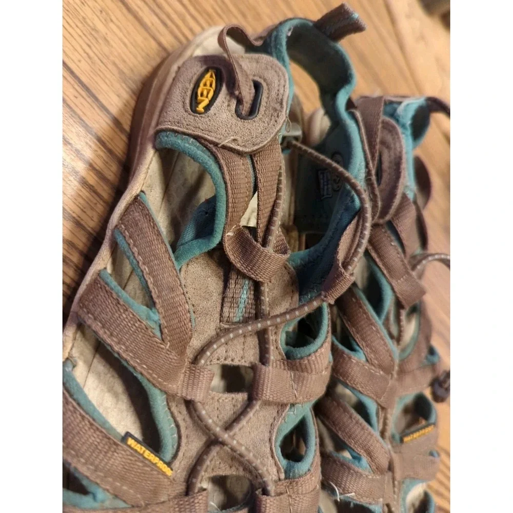 Men's Keen Newport H2 Waterproof Taupe & Blue Sandals Size 8.5